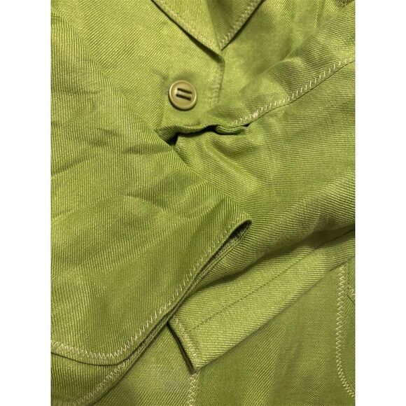 Tribal Women's Blazer Jacket Green Size 10 linen Blend 3 Front Button - Picture 10 of 12